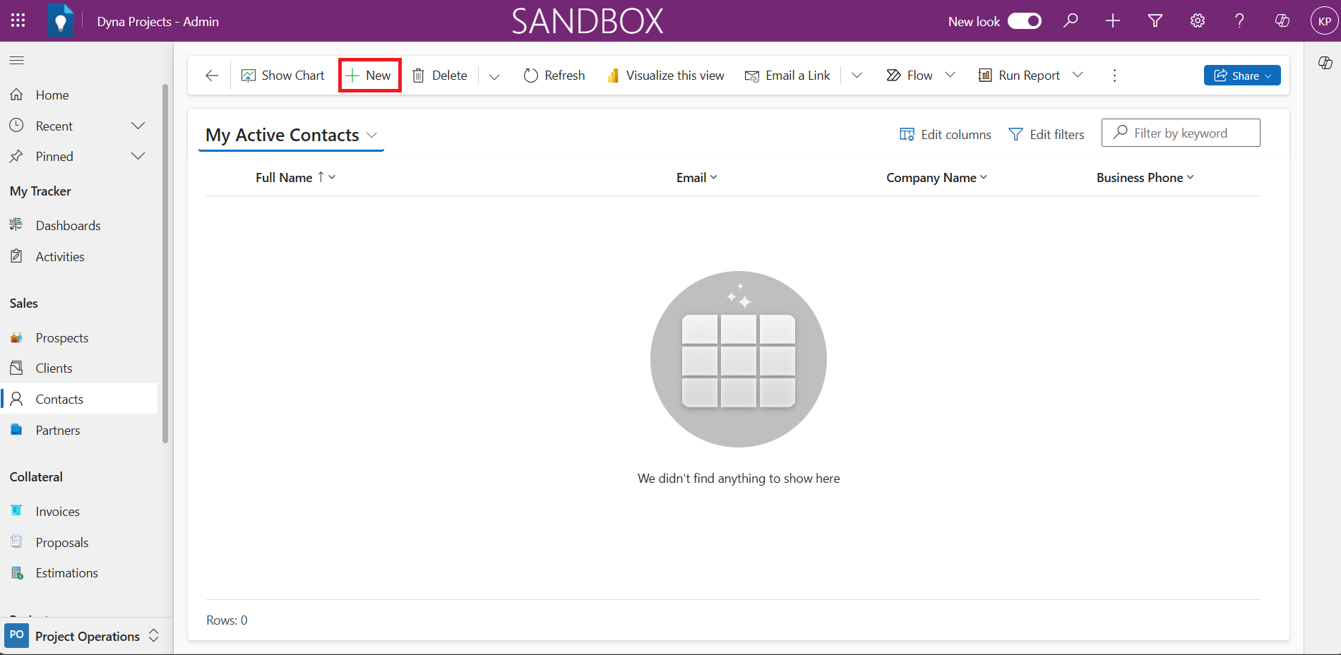 How to create a new Contact in Power Apps based Project tracking tool ...